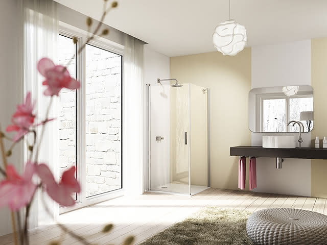 Hüppe Design elegance Schwingtür 1000x1900mm 8E0603 087 321 silber/klar