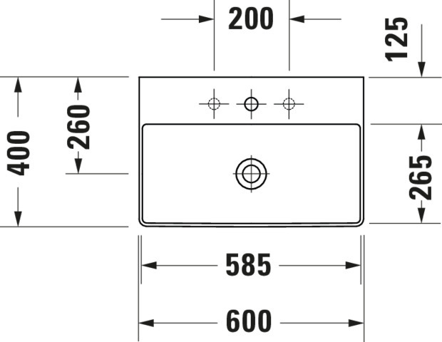 DU Möbel-WT compact DuraSquare 600mm o. ÜL, mit HLB, 1 HL, weiß, WonderGliss