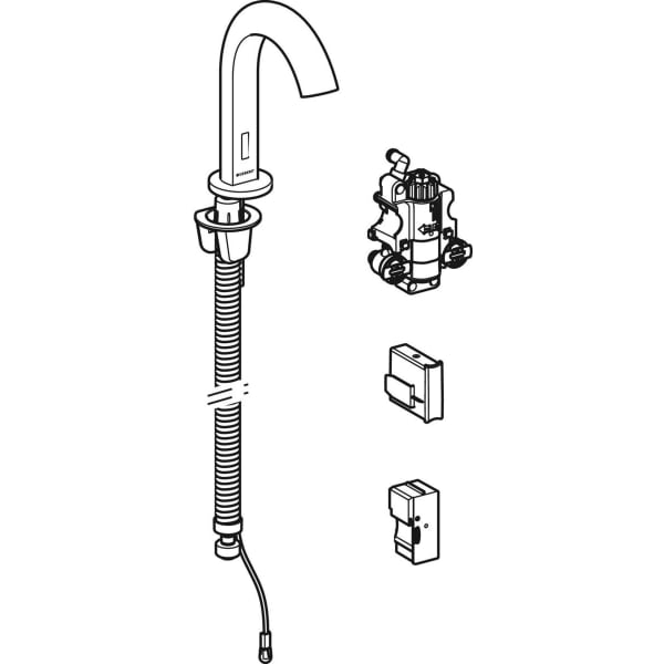 Geberit Piave WT-Arm., Standmontage, Netz für UP-Funkt.Box, m.Therm.Misch., chrg