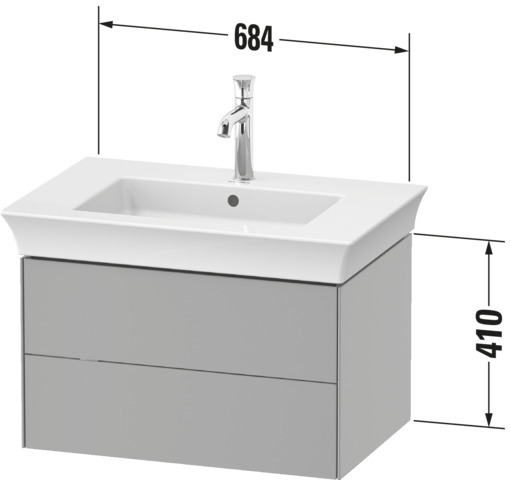 Duravit WTU White Tulip wandh., 2 SchKa 410x684x458mm, Graphit Seidenmatt