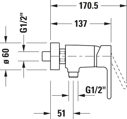 DU B.2 Brausethermostat Aufputz Keramikmischsystem, Chrom HG