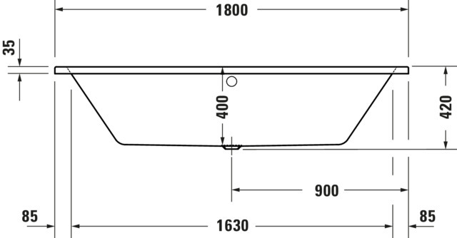 DU No.1 Whirlwanne Duravit 1800x800mm Einbauversion,2 Rückensch.,Jet P, Weiß