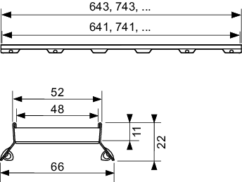 TECEdrainline Fliesenmulde "plate II", Edelstahl, 1000 mm