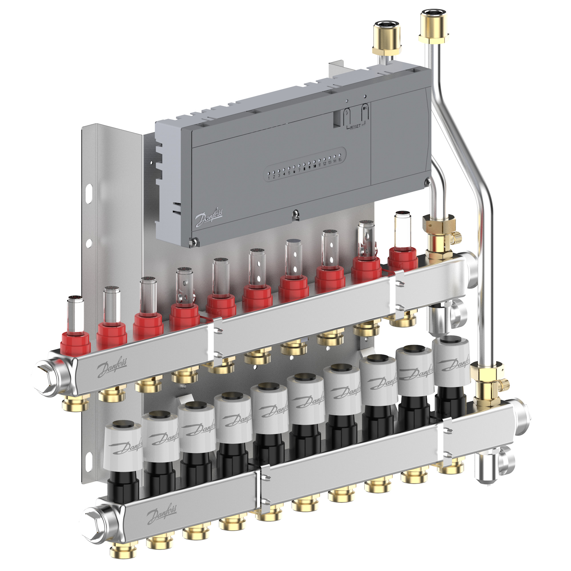Danfoss Heizkreisverteiler Typ SGCi 10 HK u. Icon2 Hauptregler, TWA-A 230V