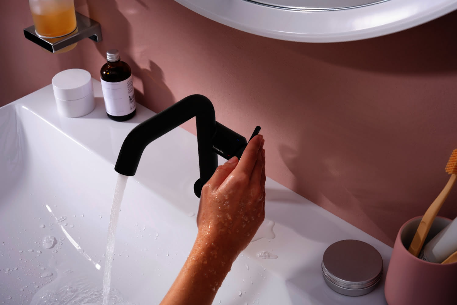 Hansgrohe WTM 110 Tecturis S Fine CoolStart mit Push-Open Ablaufgarnitur MSW