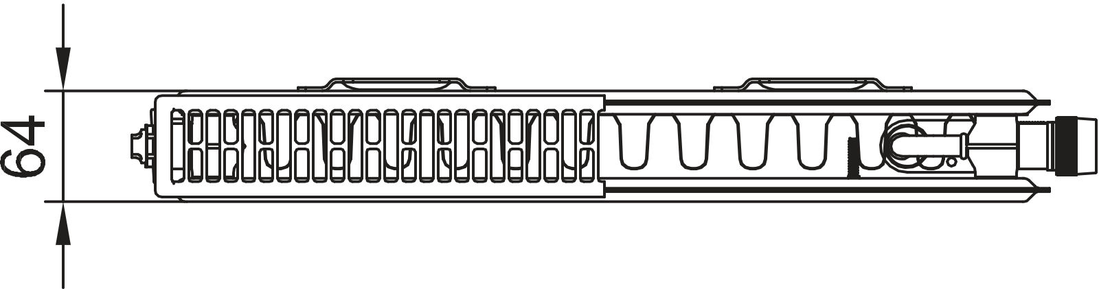 Kermi x2 Profil-V T12 300x64x900 QN648, RAL9016, 10bar, Vent.li, m.Abd,BK