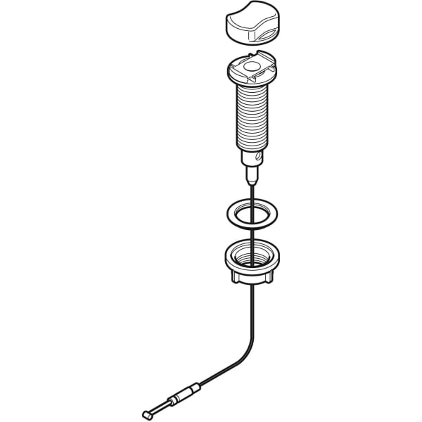 Geberit Drehbetätigung mit Kabelzug zu Geberit Spülbeckenanschluss