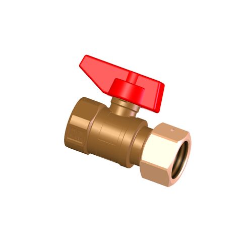 Flamco Kugelhahn 3/4"IG x Üwm 3/4" IG, Rot, Ms Roh, Dvgw, Wras