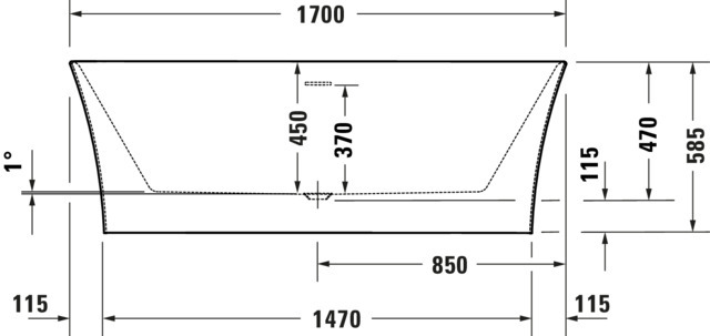 DU DuraSenja BW Vorwand,Oval,Weiß,Acryl 1700x800x585 RS 2,incl.FG u.AÜL-Garn.