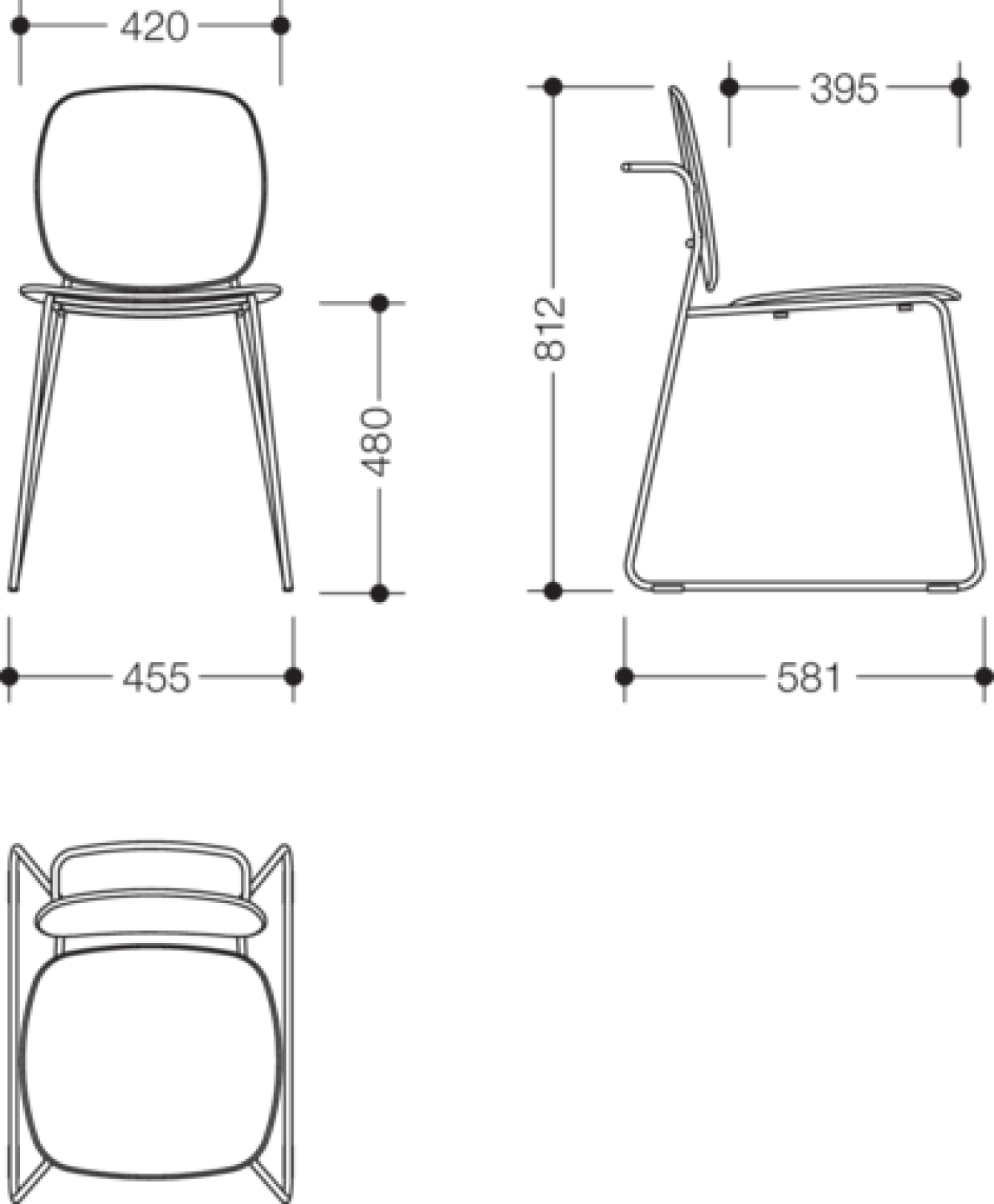 HEWI Badstuhl, H:812mm, B:455mm, Gestell verchromt anthrazitgrau