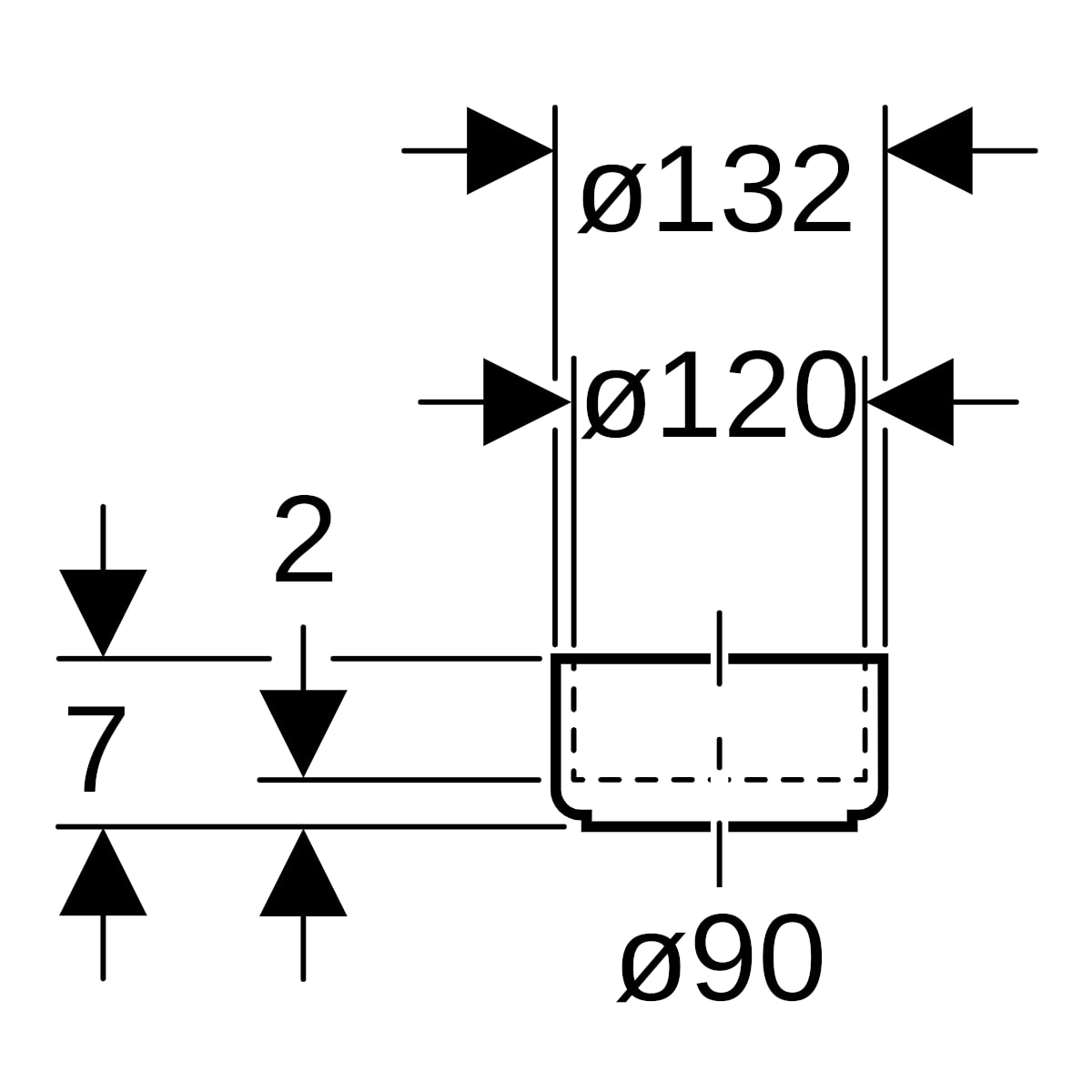 Geberit PE Anschlussmuffe d90/di120