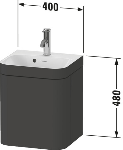 Duravit WTU m. Happy D.2 Plus 480x400x360mm 1 Tür l., o.HL, Weiß Hochglanz