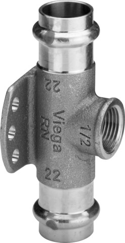 Viega Wandscheiben-T-Stück mit SC 2217.3 in 15mm x Rp1/2 Siliziumbronze