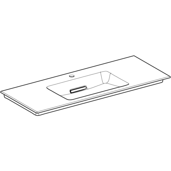 Geberit ONE MWT 120x48cm, CleanDrain m. Hl., o. Ül., weiß, KeraTect/weiß glzd