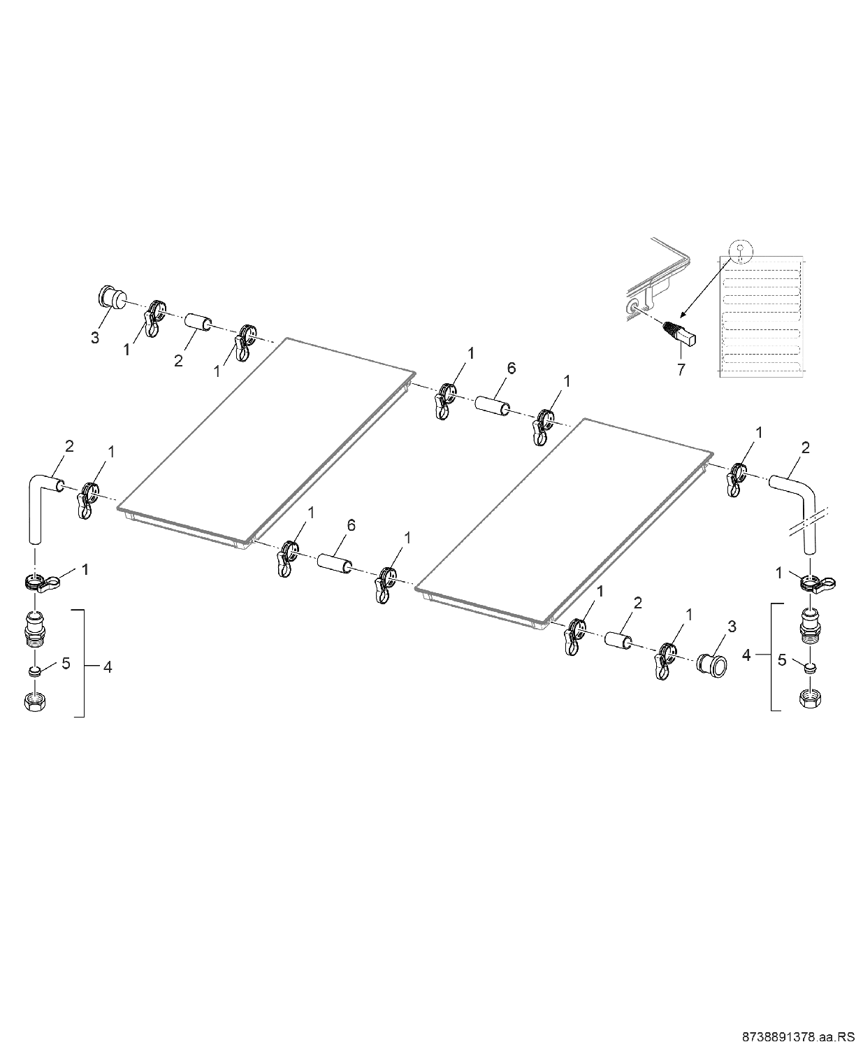 BOSCH Zubehör Solartechnik FS 10-2 Aufdach-Anschluss-Set für SO5000TF