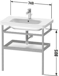 Duravit Möbel-Acc. HTH mit Ablage DuraStyle 440x740x805mm, basalt matt/eiche massiv