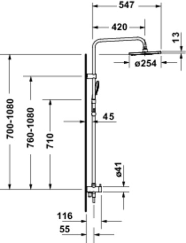 Duravit ShowerSystem Reno MinusFlow Chrom