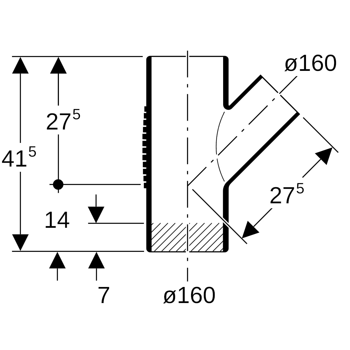 Geberit Silent-db20 Abzweig 45Gr d160/160