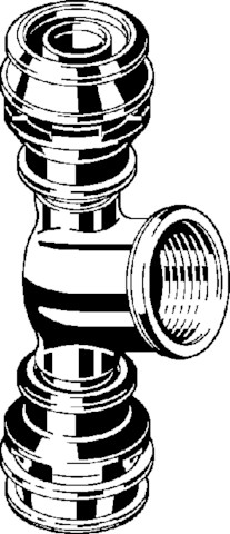 Viega T-Stück mit SC Raxinox 4417 in 16mmxRp1/2x16mm Stahl nichtrostend