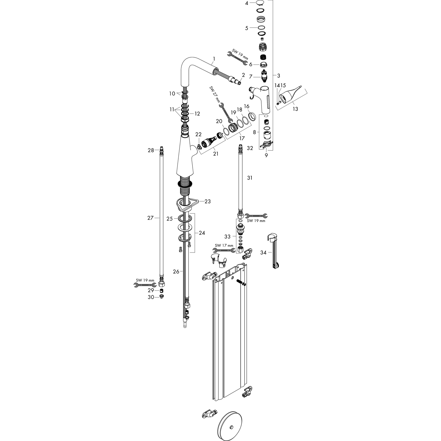 Hansgrohe Spültischmischer 240 Metris Select M71 Ausziehbrause 2jet sBox chrom