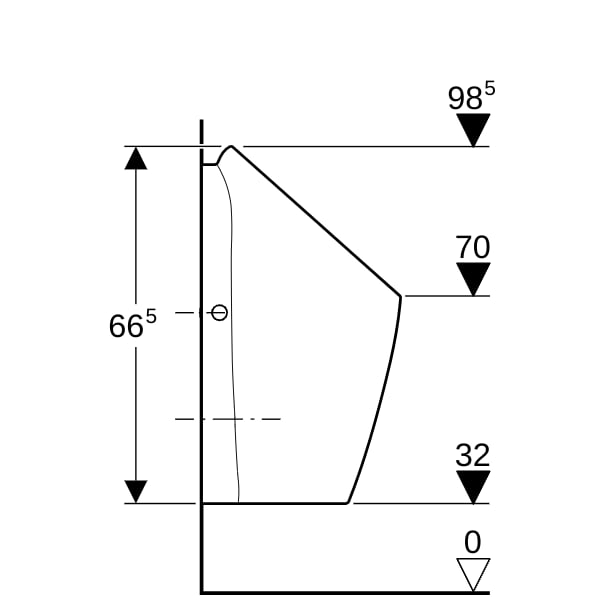 Geberit Preda Urinal, für UP-Strg. Zulauf hinten, weiß