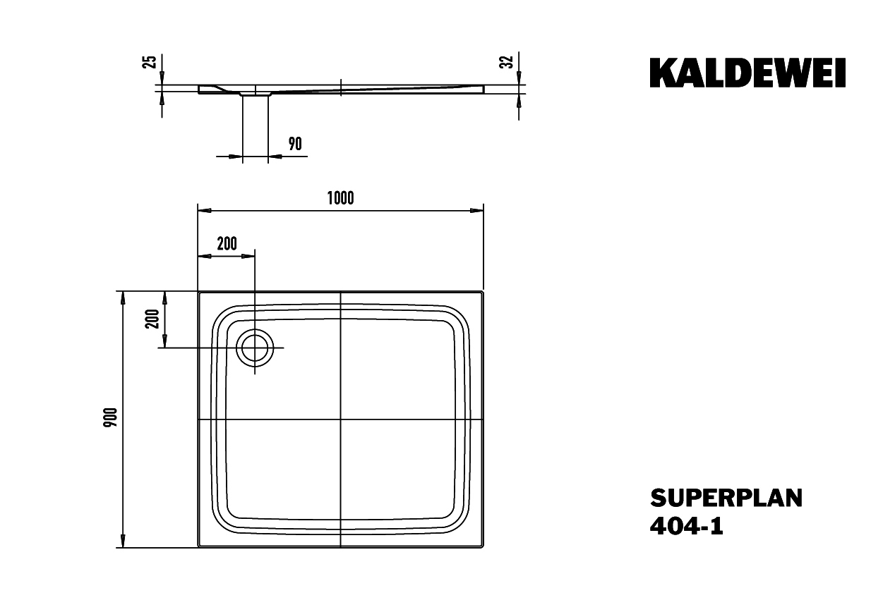 KA DW SUPERPLAN CLASSIC Mod.404-1,900x 1000mm,alpinweiß,Invisible Grip