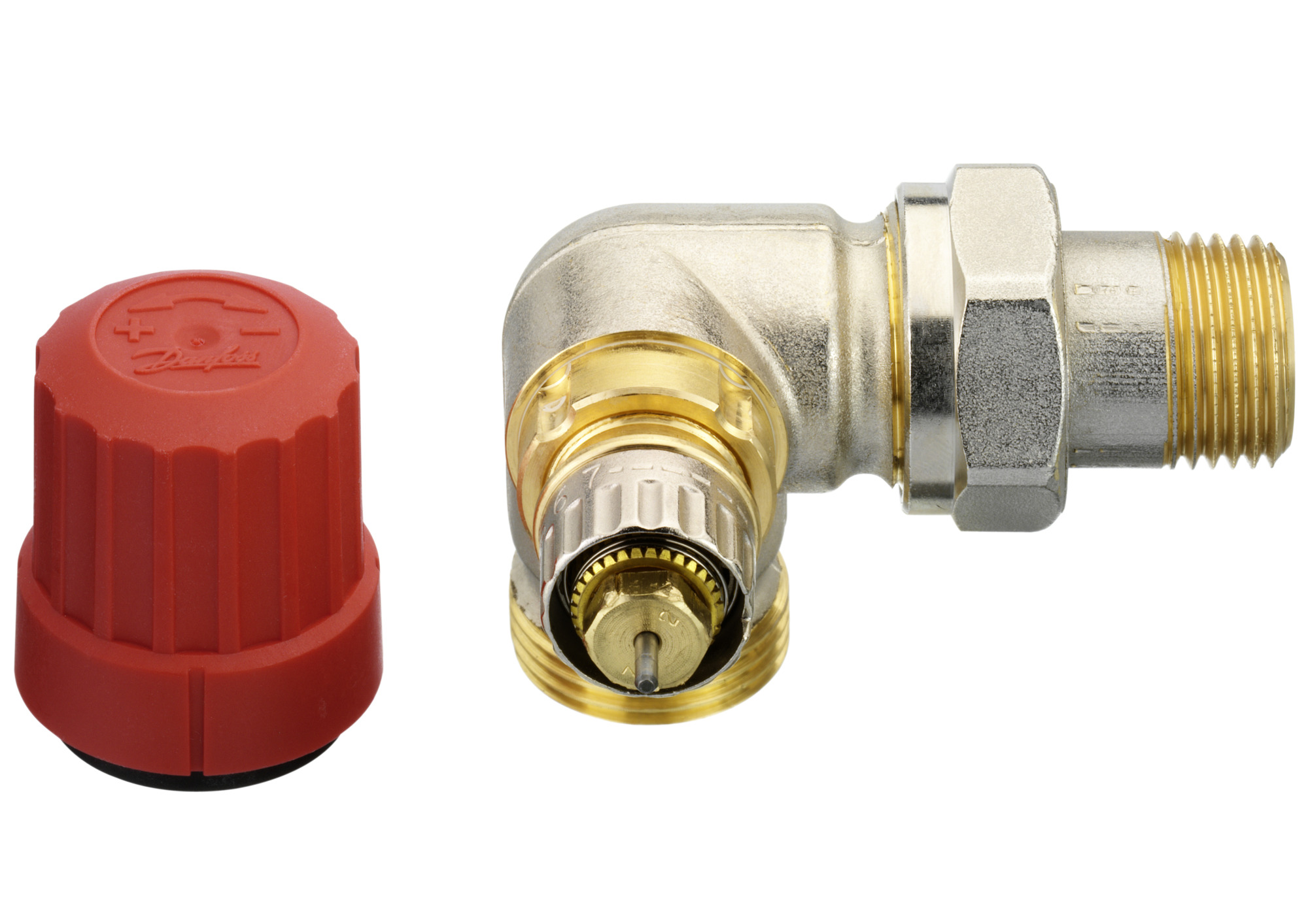 Danfoss Ventilgehäuse RA-N 15 G 3/4 AG, WE links, matt vernickelt