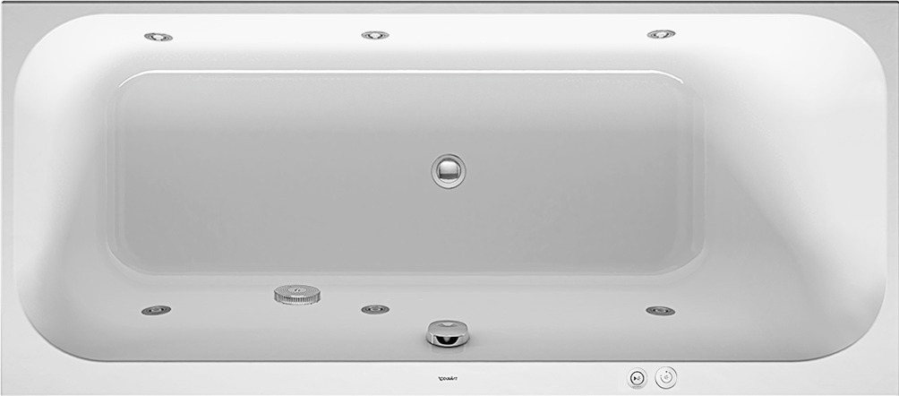 Duravit Whirlwanne Happy D.2 1700x750mm Einbauv. R-Schräge re. Jet-System, weiß