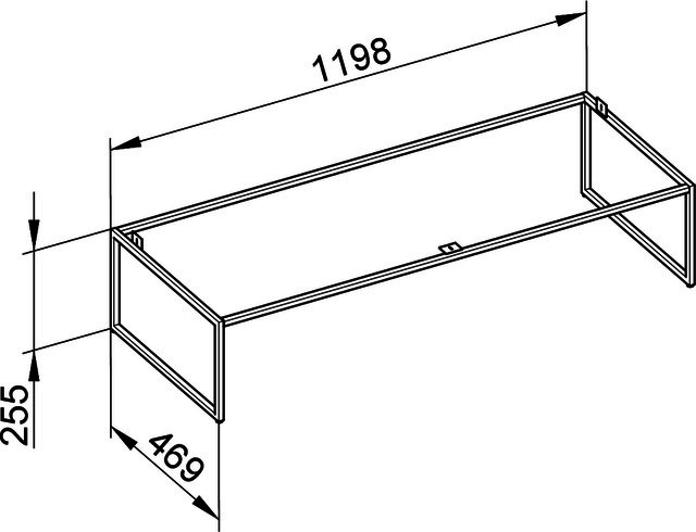KEUCO Bodengestell X-Line 33198, cashmere, 1200x255x470mm