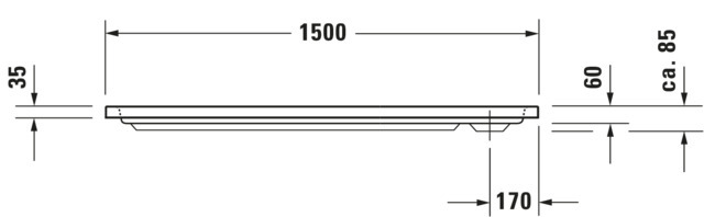 DU D-Code Duschwanne, Rechteckig, 1500x750x85 mm, Weiß, Sanitäracryl