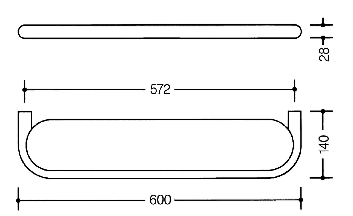 HEWI Ablage Ser 801, B:600mm rubinrot