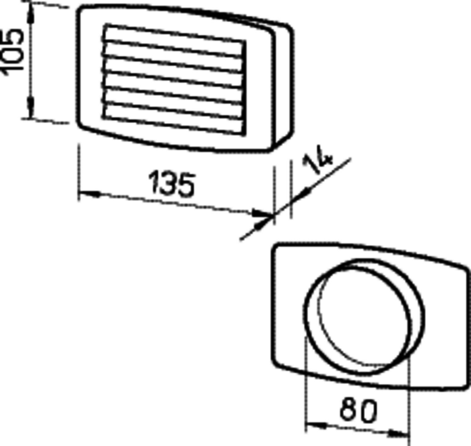 Helios LGK 80 Lüftungsgitter Kunststoff DN 80 weiss