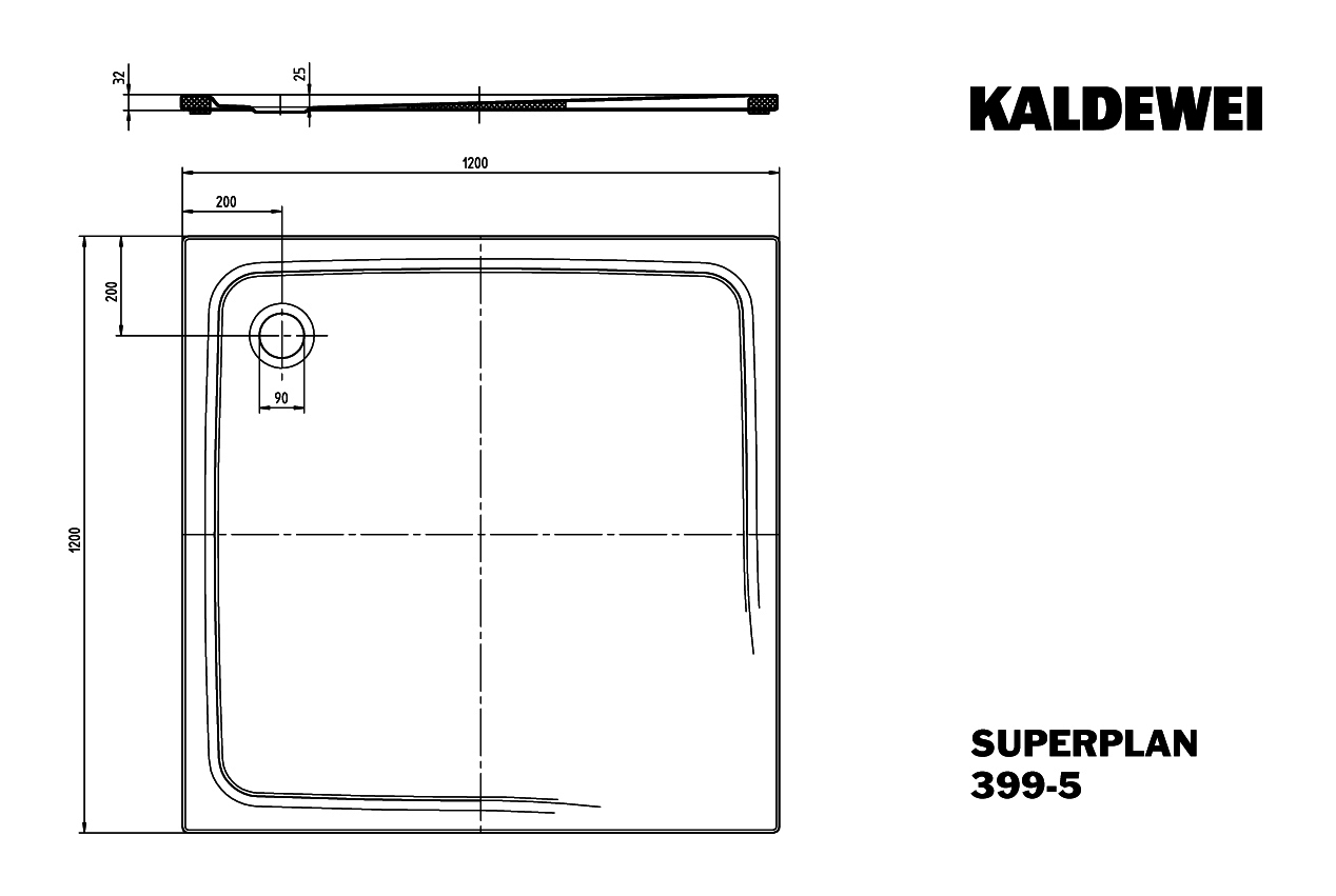 KA DW SUPERPLAN CLASSIC Mod.399-5,1200x 1200mm,alpwe,Wt extrafl.