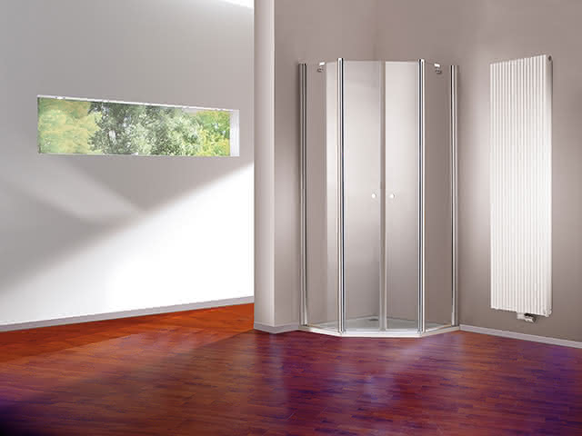 Hüppe 501 Design 5-Eck-Schwingtür H1900 B1000x1000 510760 092 321 chrom/ESG