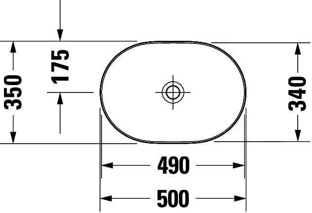 DU Aufsatzbecken Luv 500x350mm geschliffen, o.ÜL, o.HLB, weiß