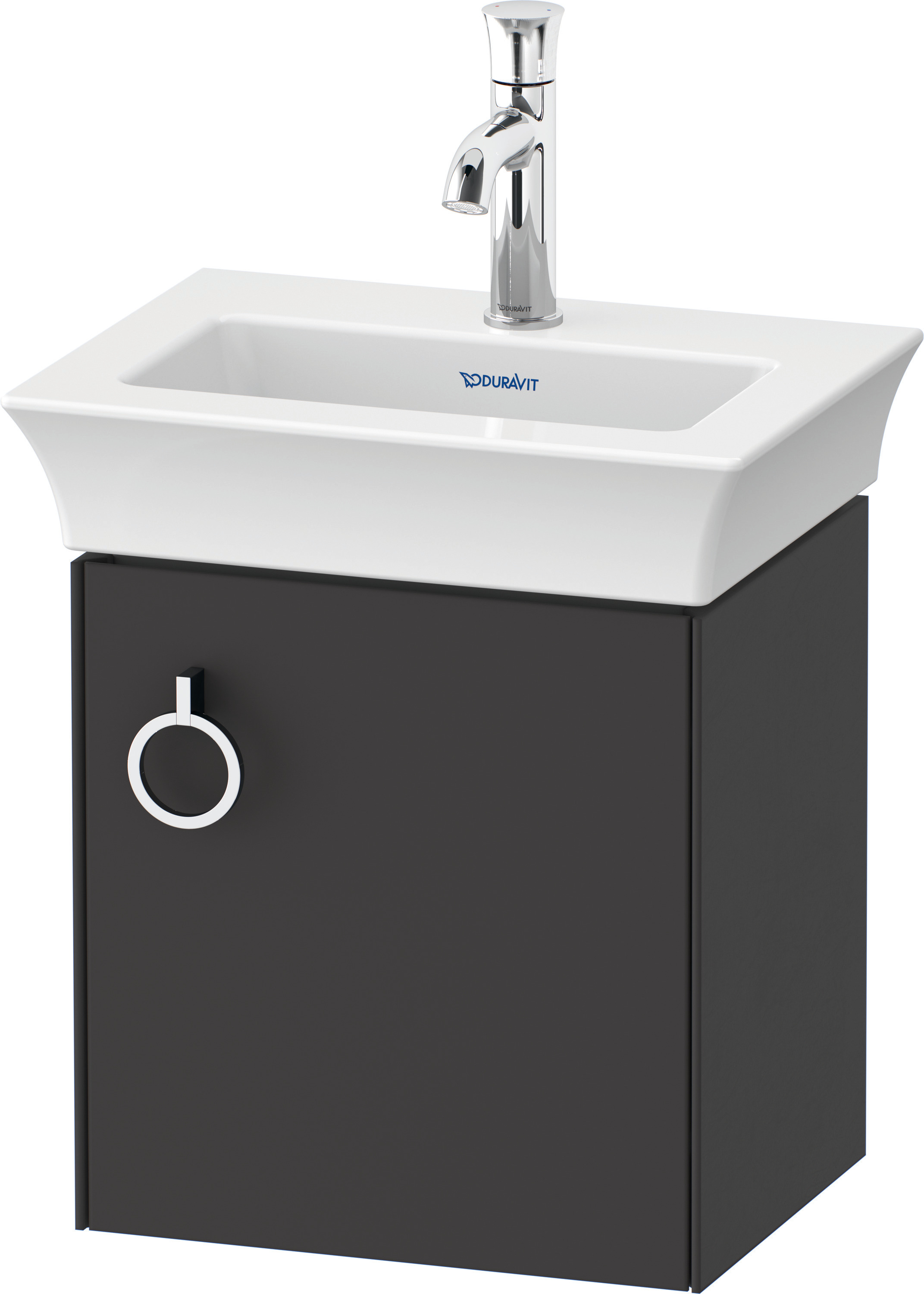 Duravit WTU wandh. White Tulip,1 Tür m.Griff 410x384x298,TA r.,Graphit Seidenmatt