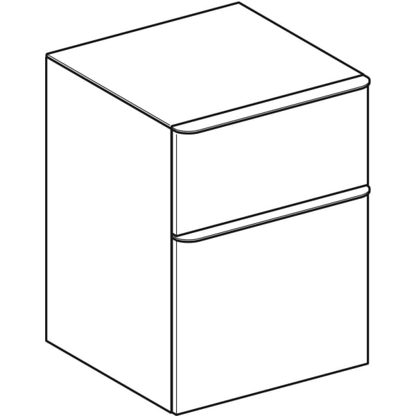 Geberit Smyle Seitenschrank, eckig mit 2 Schubladen, 45x60x47cm, sand-grau