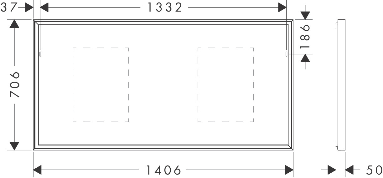 Hansgrohe Xarita E Spiegel 1400/50 mit LED Beleuchtung IR Sensor Mattweiß