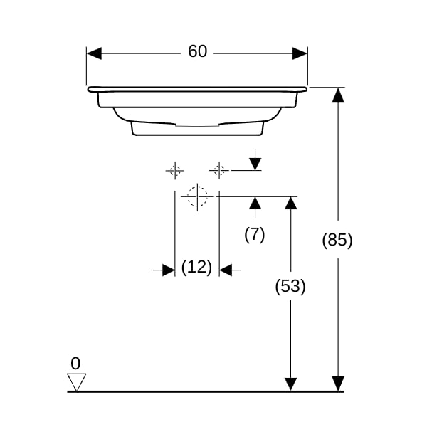 Geberit ONE MWT 60x48cm, CleanDrain o. Hl., o. Ül., weiß, KeraTect/weiß glzd