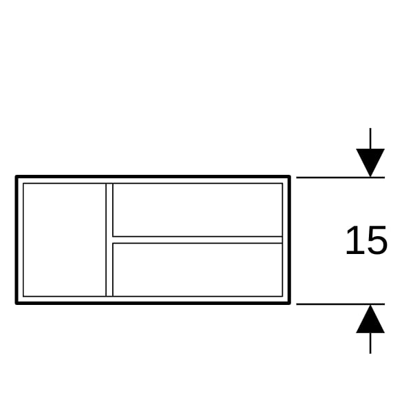 Geberit Xeno2 Schubladeneinsatz T-Teilung 32,3x6,2x15cm, sculturagrau