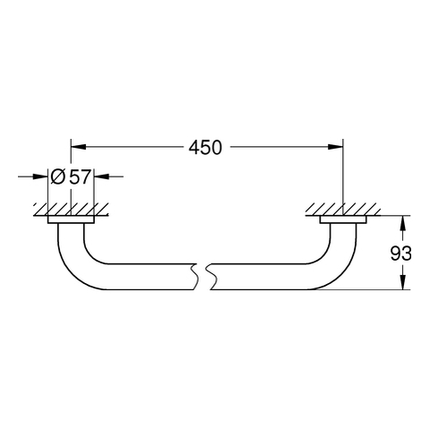 GROHE Wannengriff Essentials 40793_1 450mm Metall supersteel
