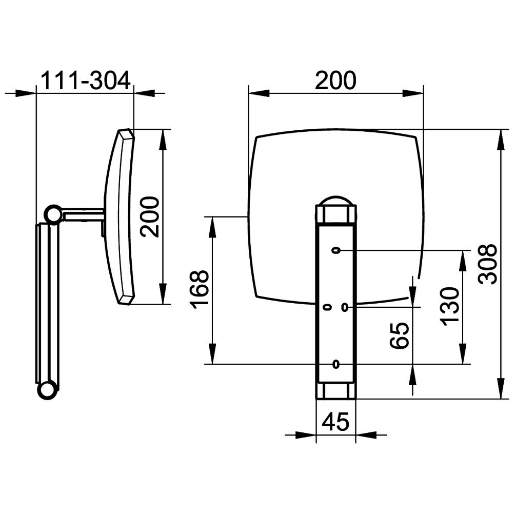 KEUCO KS iLook_move eckig 17613, unbeleuchtet, Aluminium-finish