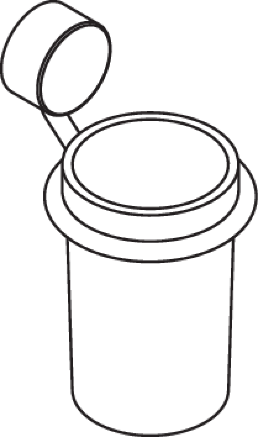HEWI Becher, Glas mit Halter Sys 815, Edelstahl verchromt, Glas satiniert