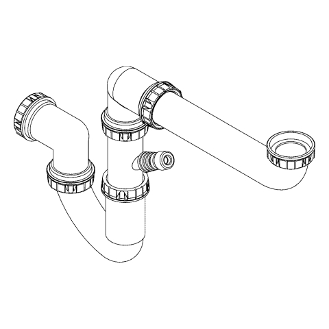 GROHE Siphon 42616 für Einbaupülen Kunststoff chrom