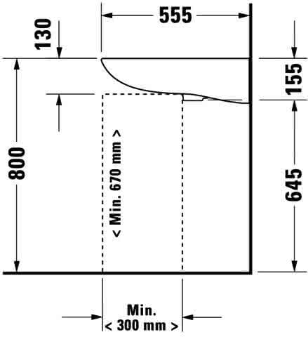 DU Waschtisch D-Code Vital Med 600 mm ohne ÜL, mit HLB, 1 HL, weiß