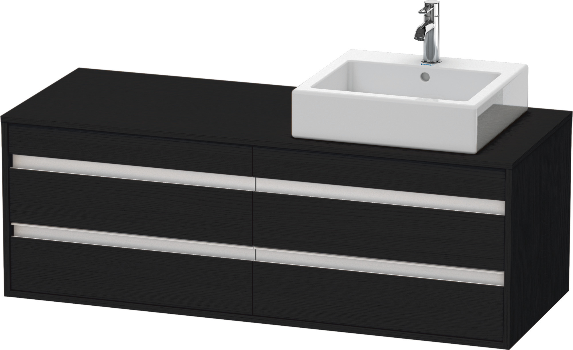 Duravit WTU wandhängend Ketho 550x1400x496mm 4 SchKa, für ASB re., Eiche Schwarz