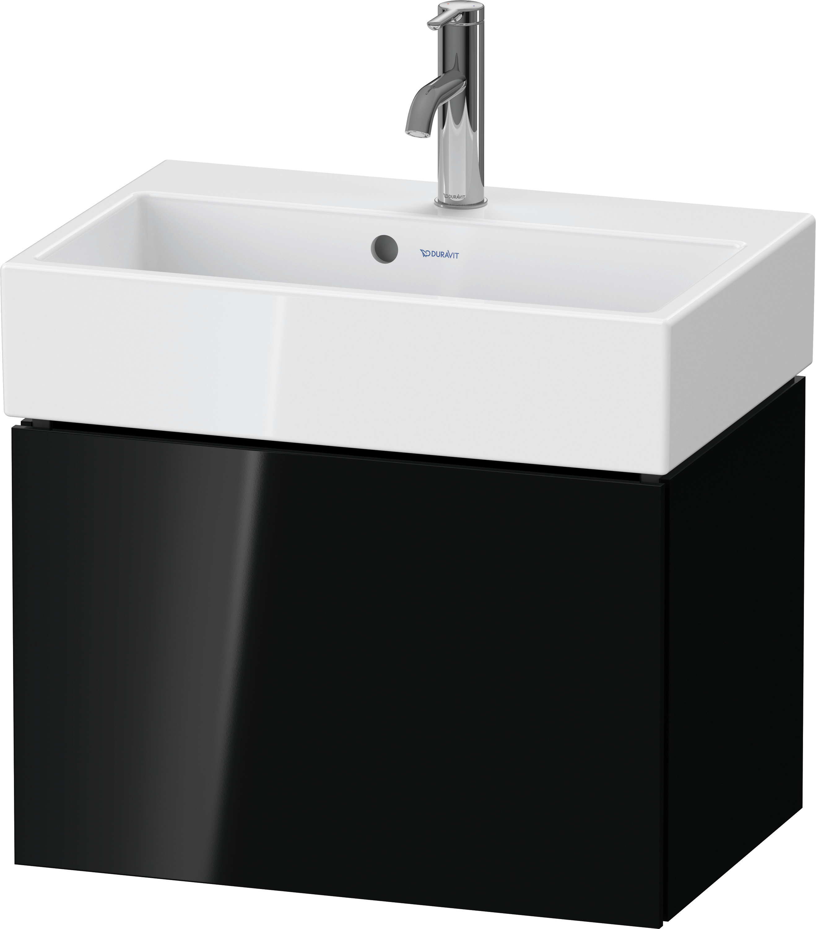 Duravit WTU L-Cube wandhängend, 1 Auszug 394x584x391mm, Schwarz Hochglanz