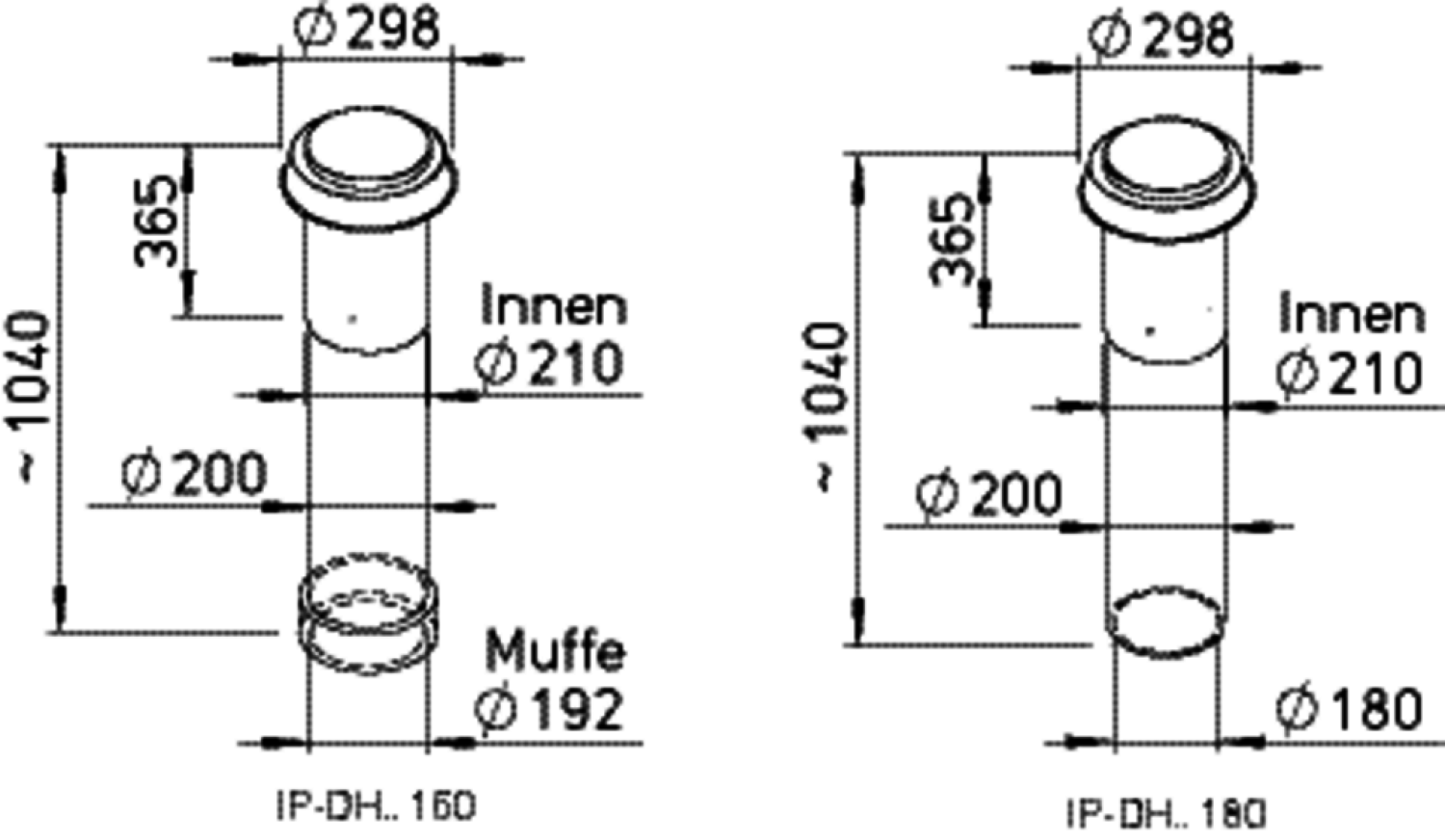 Helios IP-DHR 160, 180 Dachdurchführ. terra f. Rohr DN 160,180
