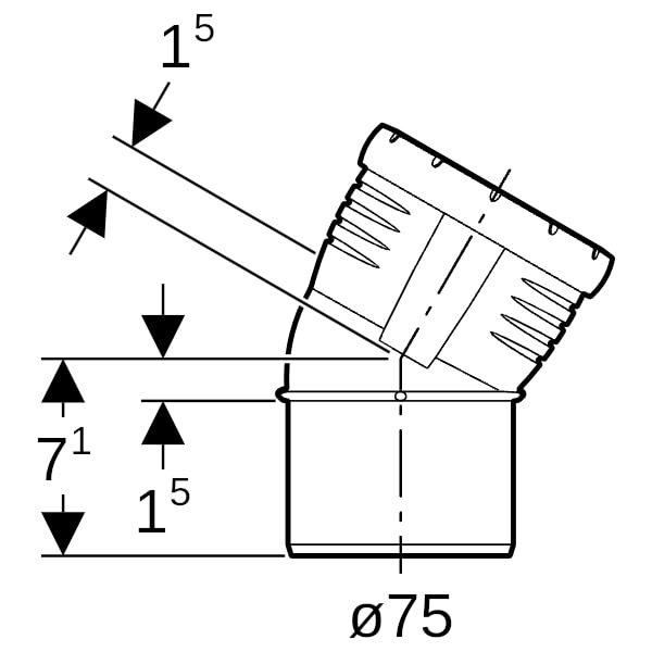 Geberit Silent-Pro Bogen 30Gr d75mm