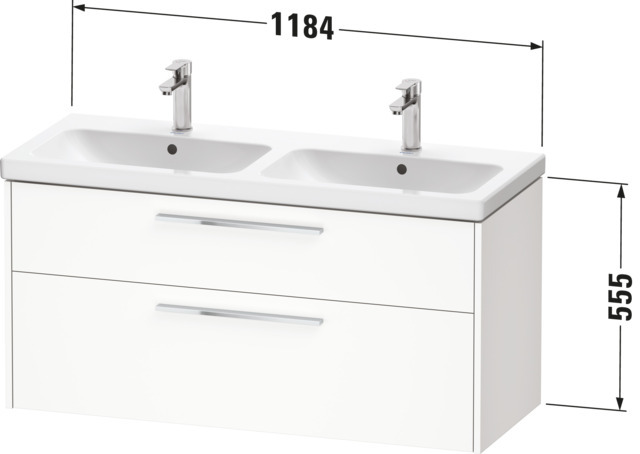DU D-Code 2.0 WTU Wandh. Schubk.2,f.DWT 1184x555x460,Griff Dia.schw.,Taupe Matt